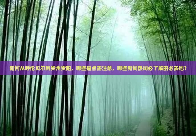 如何从呼伦贝尔到贵州贵阳，哪些痛点需注意，哪些新词热词必了解的必去地？