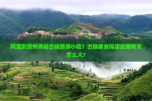 阿里到贵州青岩古镇旅游小吃?古镇美食探店直播带货怎么火? 阿里到贵州青岩古镇旅游小吃?古镇美食探店直播带货怎么火?