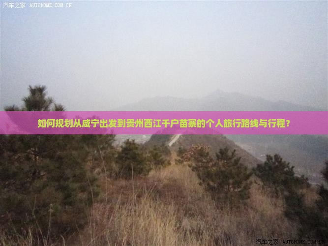 如何规划从咸宁出发到贵州西江千户苗寨的个人旅行路线与行程？