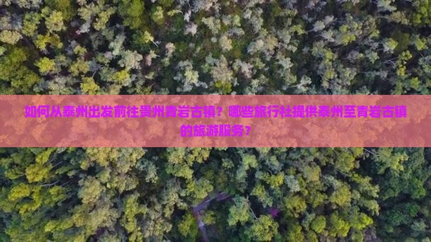 如何从泰州出发前往贵州青岩古镇？哪些旅行社提供泰州至青岩古镇的旅游服务？