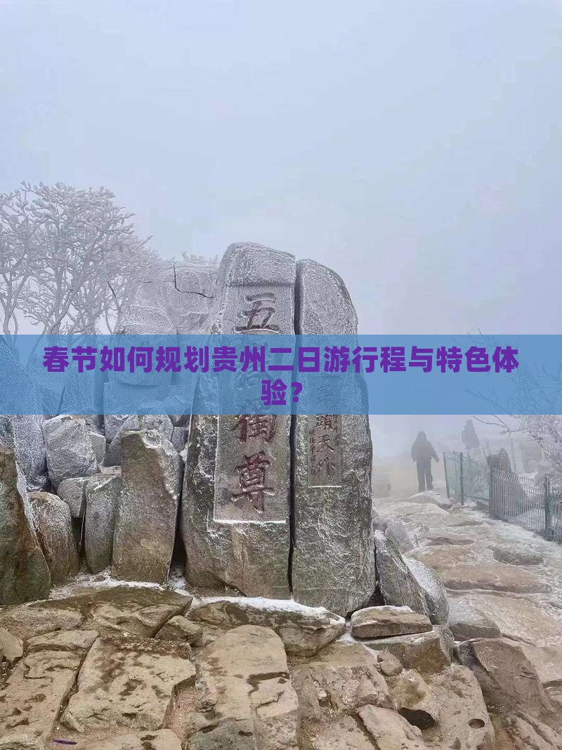 春节如何规划贵州二日游行程与特色体验？