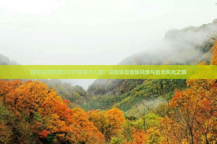 四平去贵州西江千户苗寨个人游：深度体验苗族风情与自然风光之旅