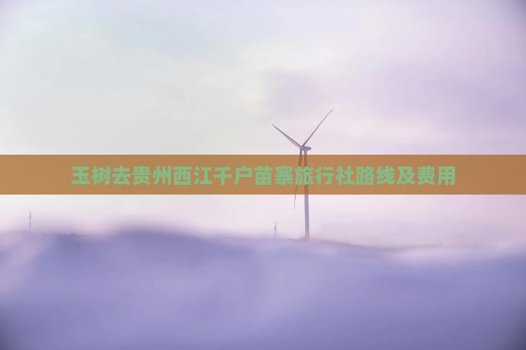 玉树去贵州西江千户苗寨旅行社路线及费用