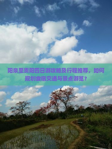 阳泉至贵阳四日游攻略及行程推荐，如何规划食宿交通与景点游览？
