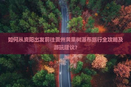 如何从资阳出发前往贵州黄果树瀑布旅行全攻略及游玩建议？