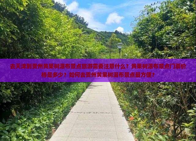 去天津到贵州黄果树瀑布景点旅游需要注意什么？黄果树瀑布景点门票价格是多少？如何去贵州黄果树瀑布景点最方便？