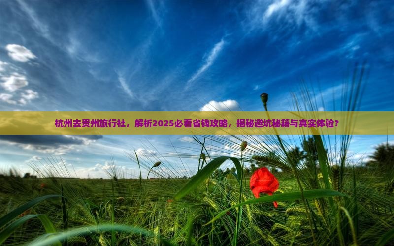 杭州去贵州旅行社