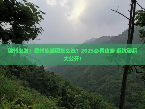 锦州到贵州大型旅游团