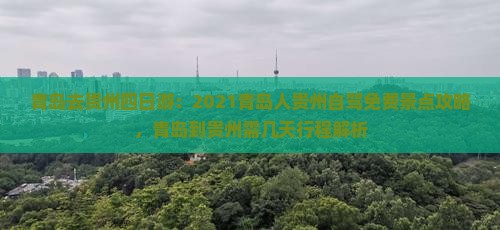 青岛去贵州四日游：2021青岛人贵州自驾免费景点攻略，青岛到贵州需几天行程解析