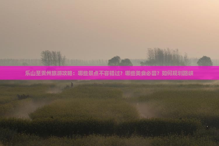 乐山至贵州旅游攻略：哪些景点不容错过？哪些美食必尝？如何规划路峡