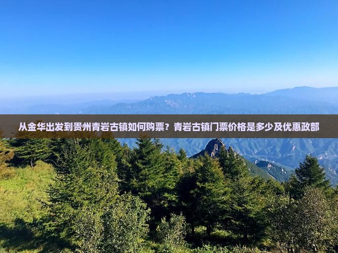 从金华出发到贵州青岩古镇如何购票？青岩古镇门票价格是多少及优惠政部
