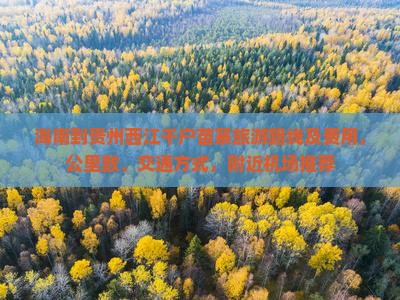 海南到贵州西江千户苗寨旅游路线及费用，公里数、交通方式，附近机场推荐