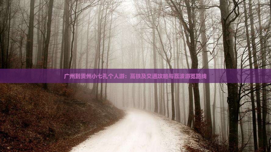 广州到贵州小七孔个人游：高铁及交通攻略与荔波游览路线