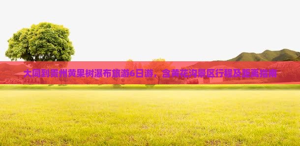 大同到贵州黄果树瀑布旅游6日游，含黄花沟景区行程及距离指南