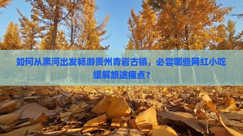 如何从黑河出发畅游贵州青岩古镇，必尝哪些网红小吃缓解旅途痛点？
