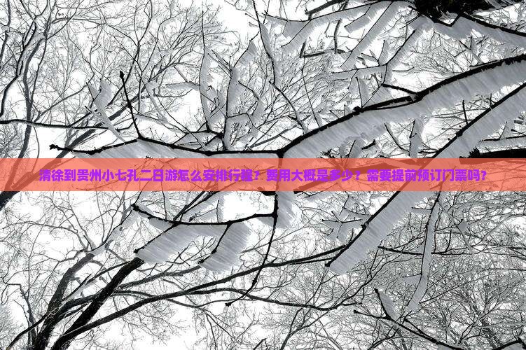 清徐到贵州小七孔二日游怎么安排行程？费用大概是多少？需要提前预订门票吗？
