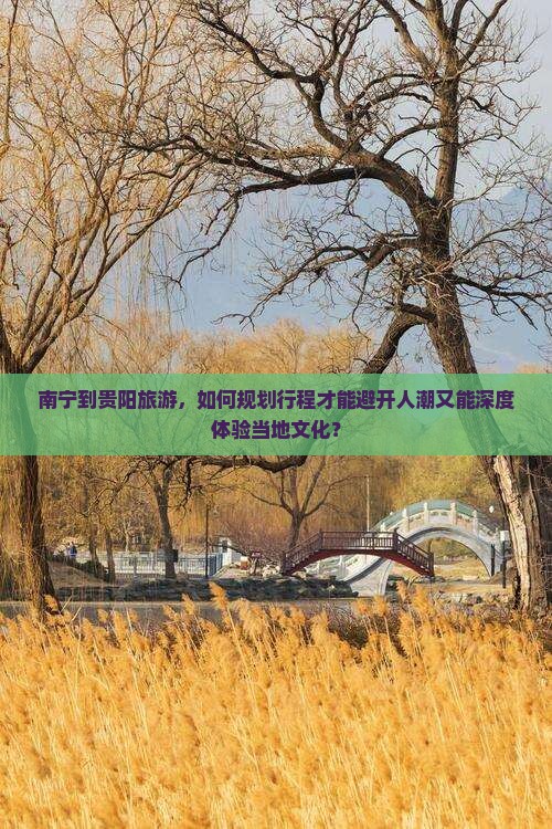 南宁到贵阳旅游，如何规划行程才能避开人潮又能深度体验当地文化？