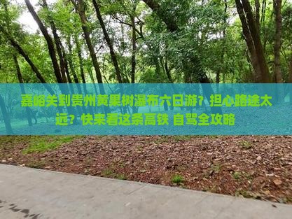 嘉峪关到贵州黄果树瀑布六日游？担心路途太远？快来看这条高铁+自驾全攻略