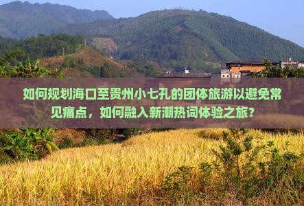 如何规划海口至贵州小七孔的团体旅游以避免常见痛点，如何融入新潮热词体验之旅？