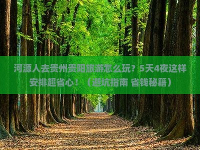 河源去贵州贵阳旅游