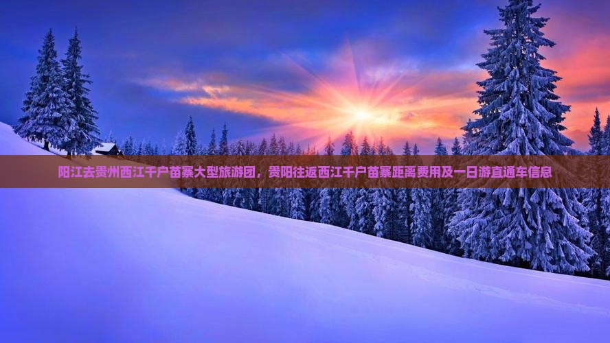 阳江去贵州西江千户苗寨大型旅游团