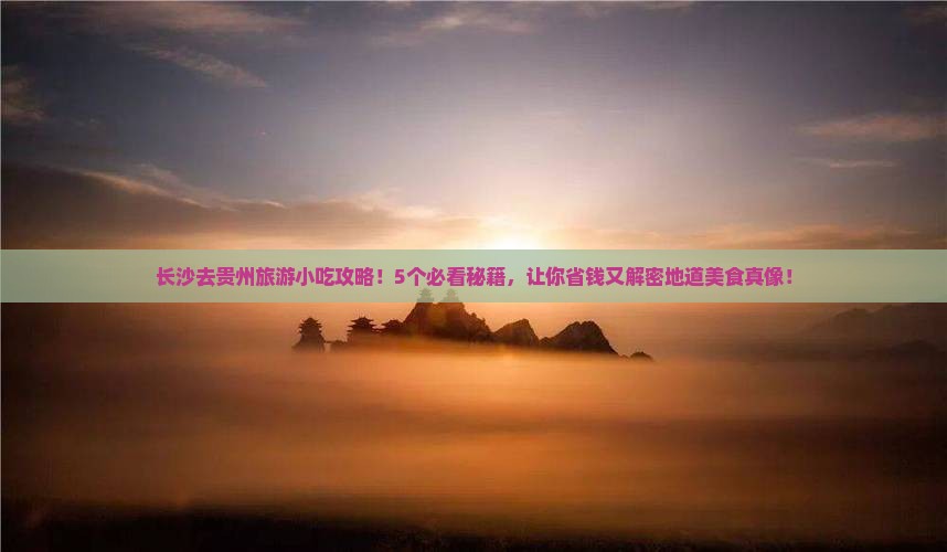 长沙去贵州旅游小吃