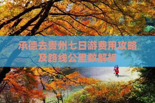承德去贵州七日游费用攻略及路线公里数解析