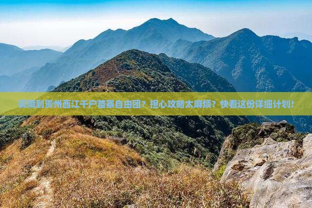 铜陵到贵州西江千户苗寨自由团？担心攻略太麻烦？快看这份详细计划！