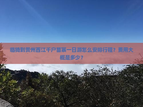 临猗到贵州西江千户苗寨一日游怎么安排行程？费用大概是多少？