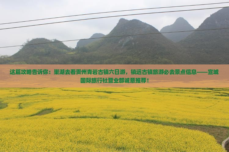 这篇攻略告诉你：巢湖去看贵州青岩古镇六日游，镇远古镇旅游必去景点信息——宣城国际旅行社营业部诚意推荐！
