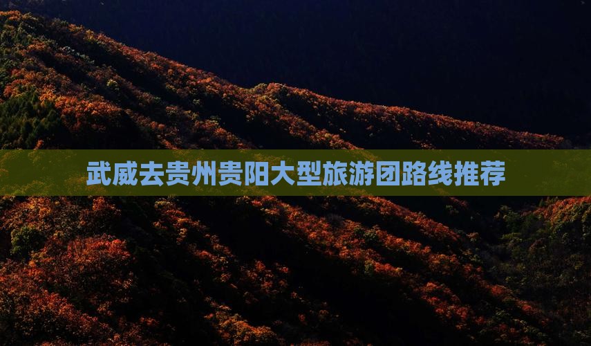 武威去贵州贵阳大型旅游团路线推荐