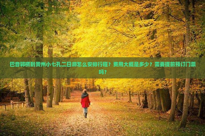 巴音郭楞到贵州小七孔二日游怎么安排行程？费用大概是多少？需要提前预订门票吗？