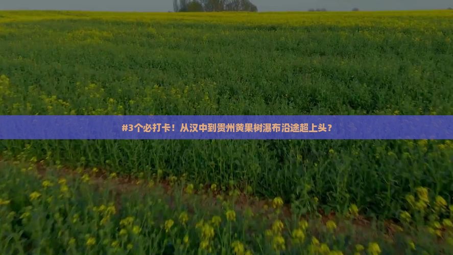 汉中去贵州黄果树瀑布必去地