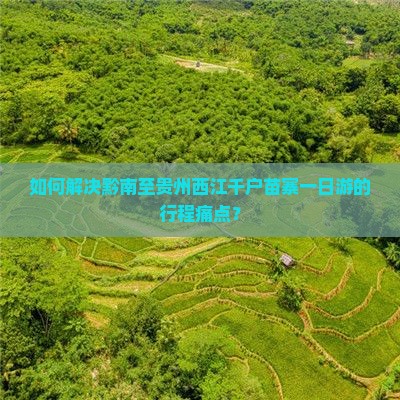 如何解决黔南至贵州西江千户苗寨一日游的行程痛点？