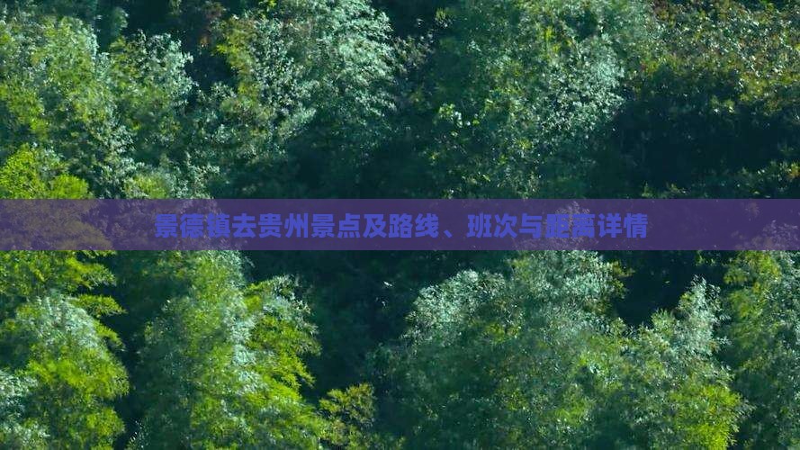 景德镇去贵州景点及路线、班次与距离详情