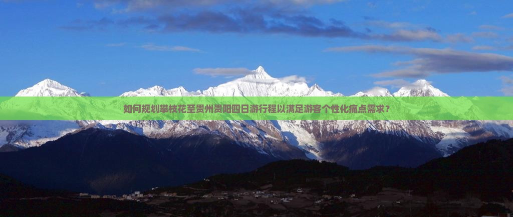 如何规划攀枝花至贵州贵阳四日游行程以满足游客个性化痛点需求？