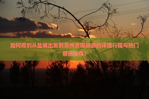 如何规划从盐城出发到贵州贵阳旅游的详细行程与热门景点推荐？