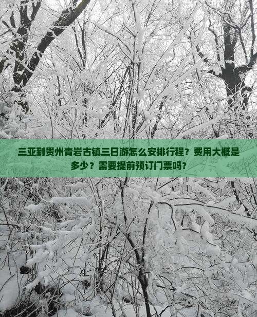 三亚到贵州青岩古镇三日游怎么安排行程?费用大概是多少?需要提前预订门票吗? 三亚到贵州青岩古镇三日游怎么安排行程?费用大概是多少?需要提前预订门票吗?