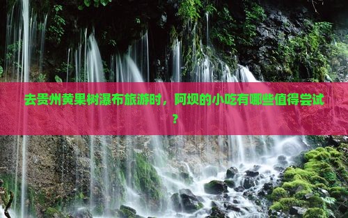 去贵州黄果树瀑布旅游时，阿坝的小吃有哪些值得尝试？