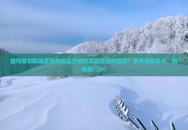 如何策划聊城至贵州青岩古镇的高品质团体旅游？聚焦游客痛点，玩转热门IP!