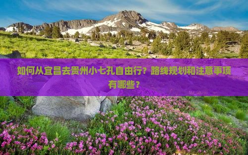 如何从宜昌去贵州小七孔自由行？路线规划和注意事项有哪些？