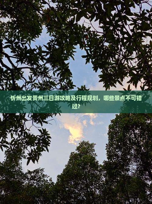 忻州出发贵州三日游攻略及行程规划，哪些景点不可错过？