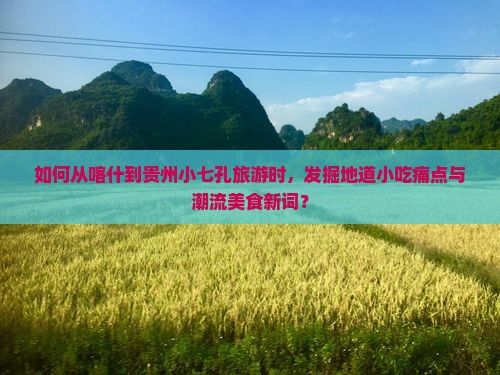如何从喀什到贵州小七孔旅游时，发掘地道小吃痛点与潮流美食新词？