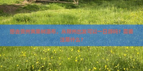 想去贵州黄果树瀑布，从朔州出发可以一日游吗？需要注意什么？