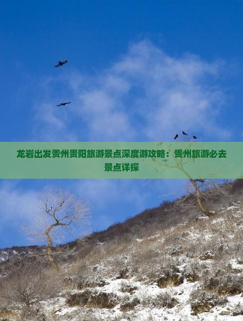 龙岩出发贵州贵阳旅游景点深度游攻略：贵州旅游必去景点详探