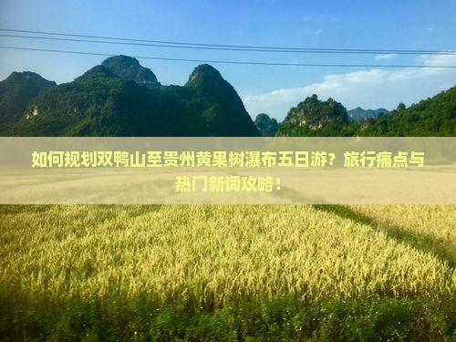 如何规划双鸭山至贵州黄果树瀑布五日游？旅行痛点与热门新词攻略！