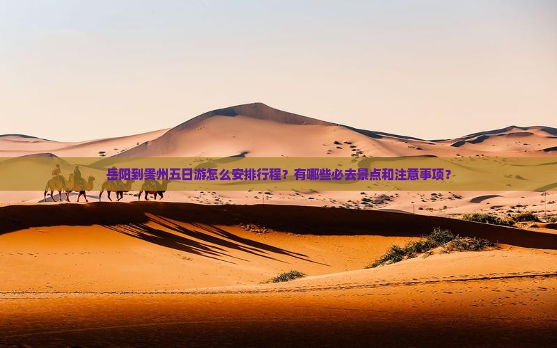 岳阳到贵州五日游怎么安排行程？有哪些必去景点和注意事项？