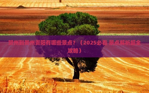 贺州到贵州贵阳景点