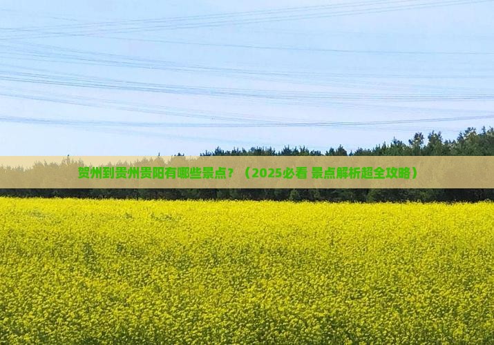 贺州到贵州贵阳景点