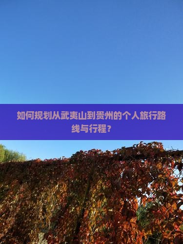 如何规划从武夷山到贵州的个人旅行路线与行程？